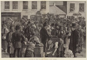 Vertrek van Ierse emigranten in Clifden, County Galway